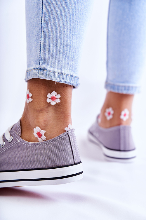 Damskie Klasyczne Trampki Wiązane Szare Be Mine