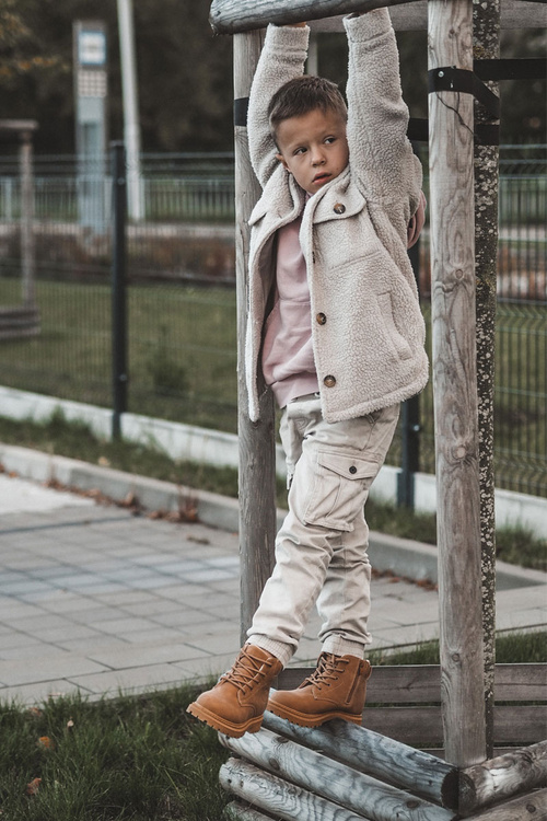 Dziecięce Ocieplane Botki Trapery Camel Cheddy