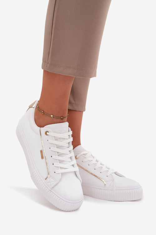 Damskie Sneakersy Z Eko Skóry Big Star SS274026 Biało-Złote