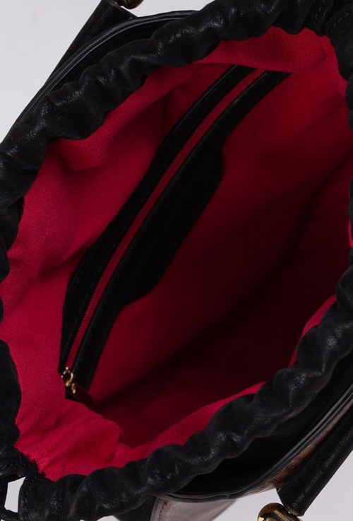 Torebka Damska Okrągła Monnari Brązowo Czarna BAG9340-017