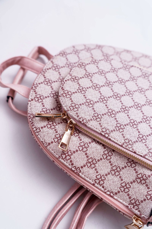 Klasyczny Plecak Damski Różowy Elegancki