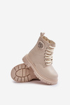Botki Dziewczęce Ocieplane Futerkiem Na Zamek Beżowe Evaliraea 