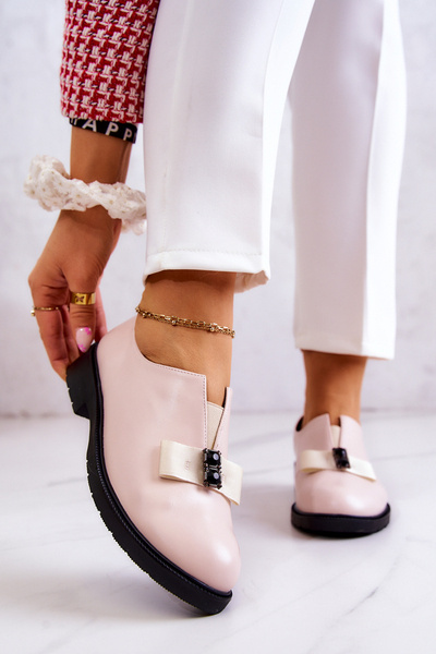 Damskie Półbuty Wsuwane Z Ozdobą Beżowe Janelle