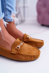 Mokasyny Damskie Lekkie Eko-zamsz Camel Think