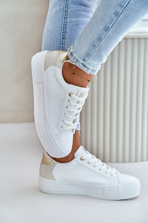 Ocieplane Trampki Damskie Na Platformie Big Star OO274A452 Białe