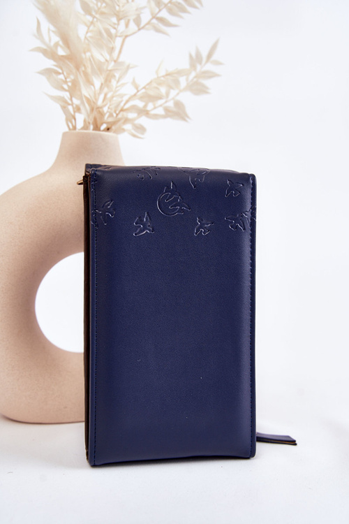 Modna Torebka Portfel 2w1 Z Tłoczeniem Granatowa Savano