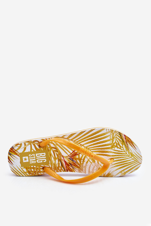 Damskie Modne Klapki Japonki Big Star LL274819 Żółte