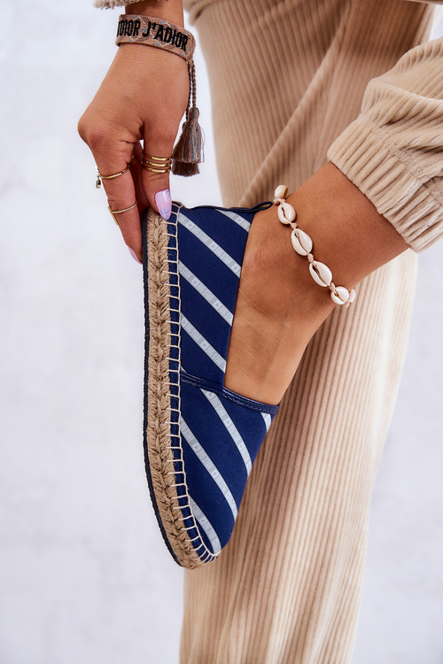 Damskie Klasyczne Espadryle Big Star JJ274960 Granatowe