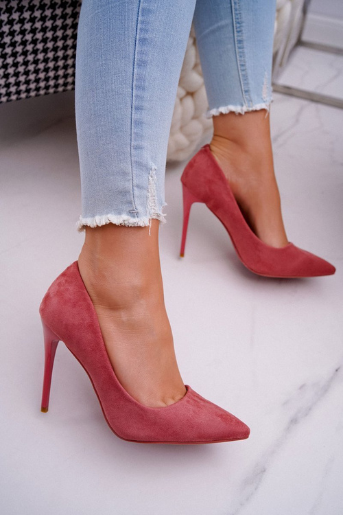 Szpilki Damskie Zamszowe Różowe Betty