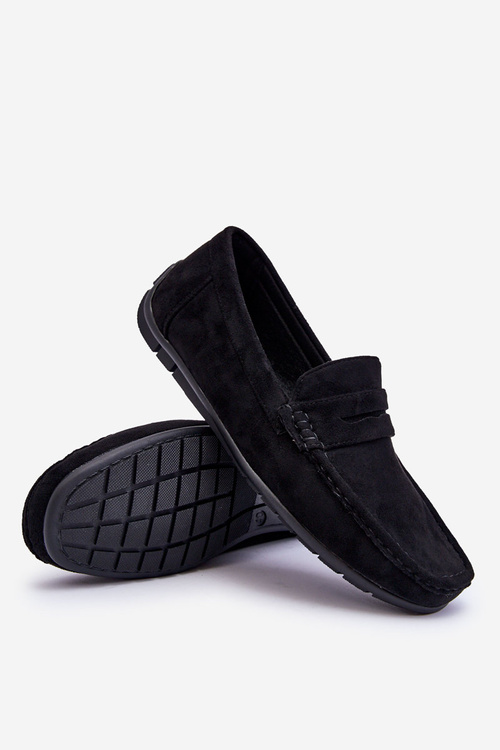 Męskie Zamszowe Mokasyny Czarne Wesley