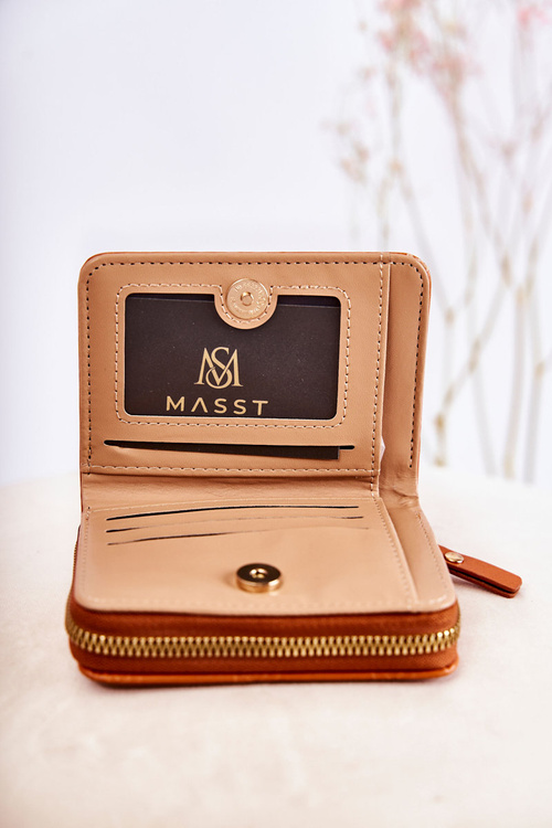 Damski Mały Portfel Z Ozdobą Jasnobrązowy Sanchos