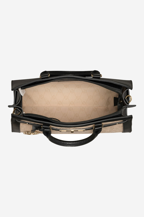 Duża Klasyczna Torebka Nobo R1710-C015 Beżowo-Czarna