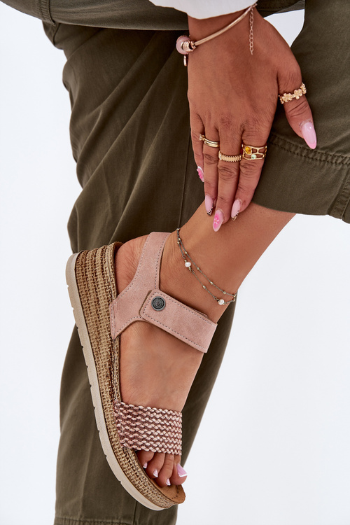 Sandały Damskie Na Koturnie Inblu RV000014 Różowe