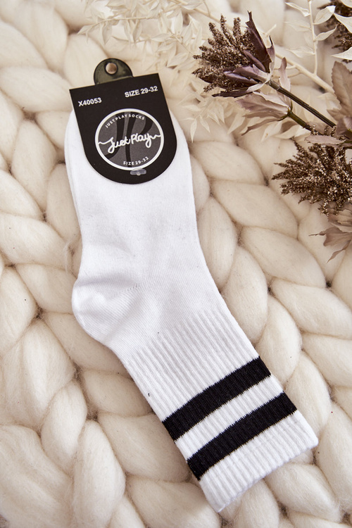 Młodzieżowe Bawełniane Sportowe Skarpetki Białe