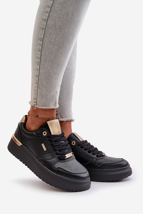 Sneakersy Damskie Na Platformie Big Star OO274758 HI-POLY SYSTEM Czarne