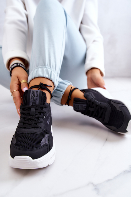 Modne Sneakersy Buty Sportowe Big Star JJ274598 Czarne