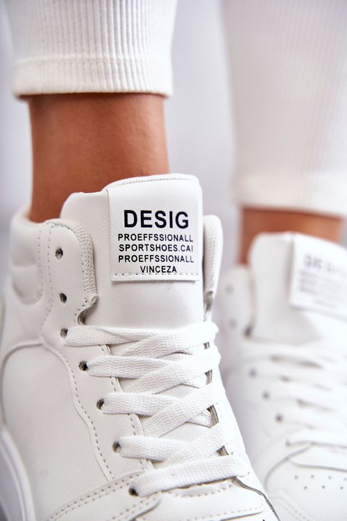 Damskie Wysokie Buty Sportowe Białe Trisa