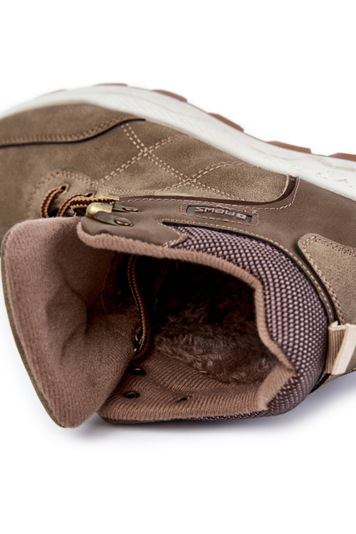 Męskie Ocieplane Botki Trapery Khaki Allan