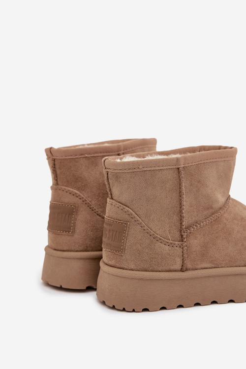 Śniegowce Dziecięce Ocieplane Futerkiem Big Star SS374020 Beżowe