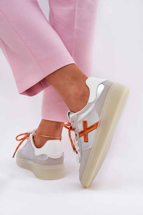 Niskie Buty Sportowe Damskie Srebrne Zelevelis