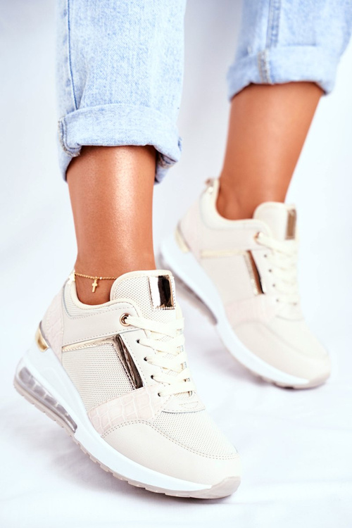 Damskie Sneakersy Sportowe Beżowe Sparks