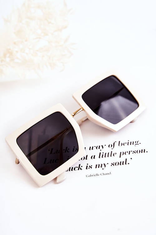 Okulary Przeciwsłoneczne Kwadratowe V160018 Jasnobeżowe