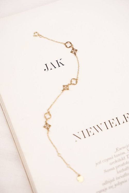 Damska Bransoletka Celebrytka Złota Koniczynka Hannah