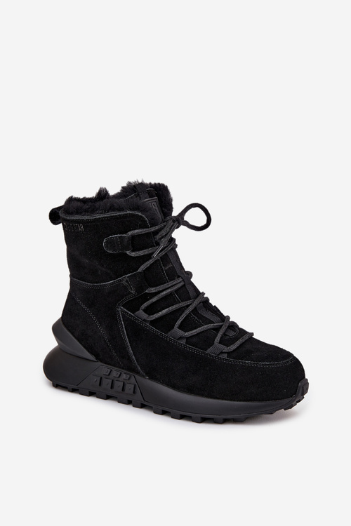 Zamszowe Śniegowce Damskie Z Futerkiem Big Star SS274319 Czarne
