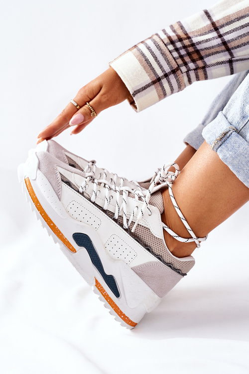 Damskie Sportowe Buty Sneakersy Białe Aland