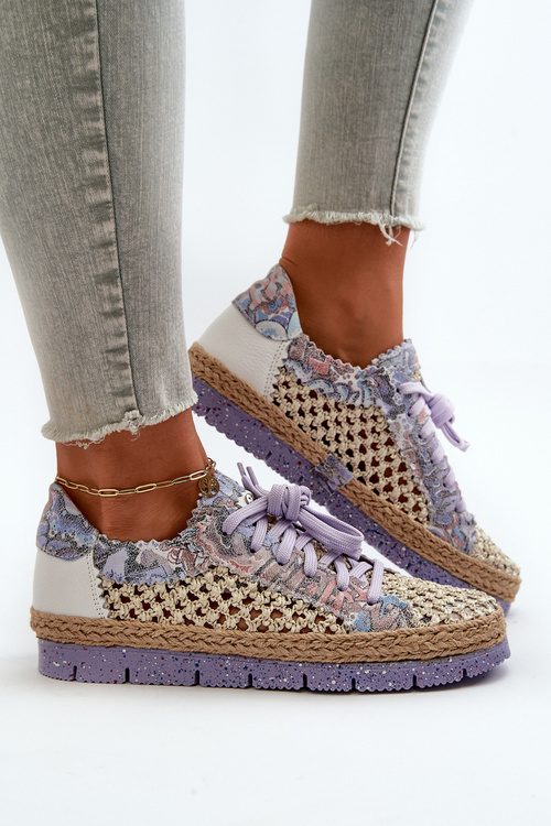 Półbuty Damskie Skórzane Maciejka 05897-05 Fioletowe