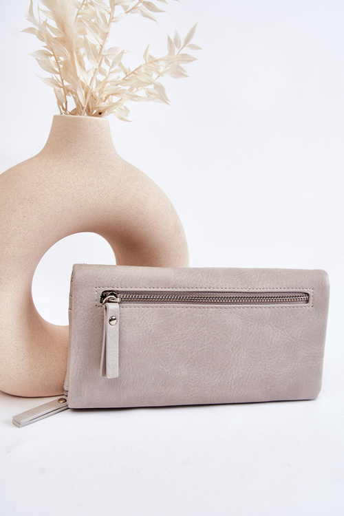 Damski Duży Portfel Na Magnes Szary Connes