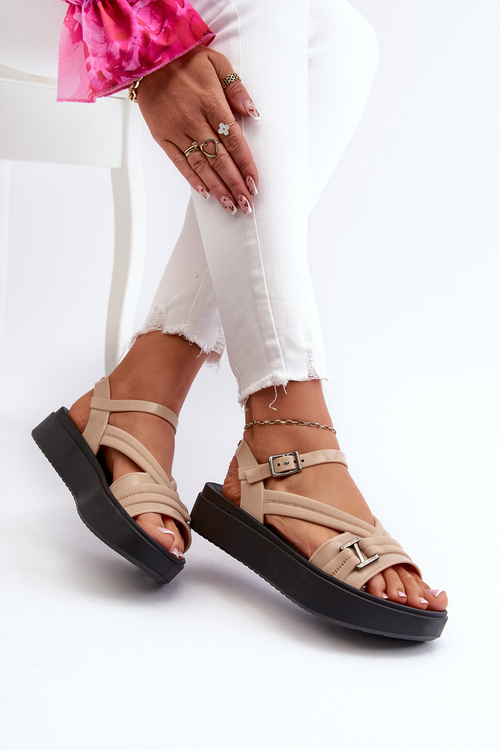 Pachnące Sandały Damskie Na Platformie ZAXY LL285063 Beżowe