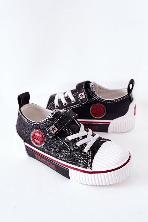 Dziecięce Skórzane Trampki BIG STAR II374042 Czarne