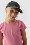 Dziewczęcy T-shirt Gładki Bawełniany Fuksja 4F 4FJWMM00TTSHF1658-56S