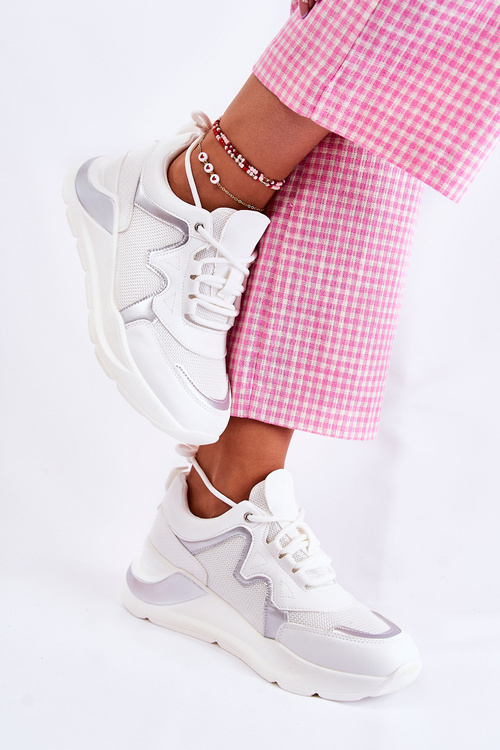 Damskie Modne Sneakersy Białe Allie