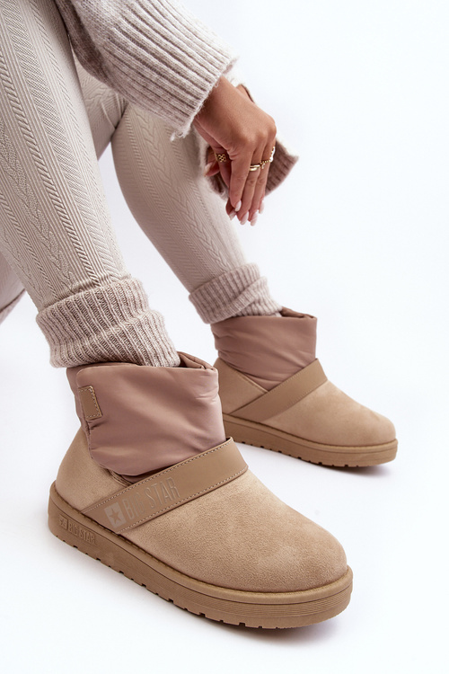 Śniegowce Ocieplane Na Platformie Beżowe Big Star MM274152