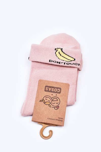 Dziecięce Skarpetki Bawełniane Z Bananem COSAS Różowe