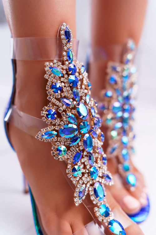 Sandały Damskie Na Szpilce Lu Boo Benzynowe 2047-89 Milleni