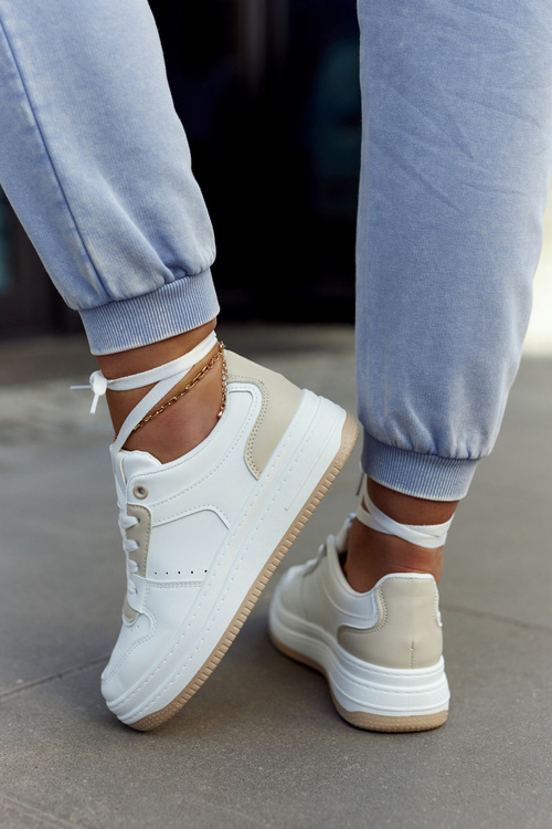 Sportowe Damskie Buty Biało-Beżowe New Haven