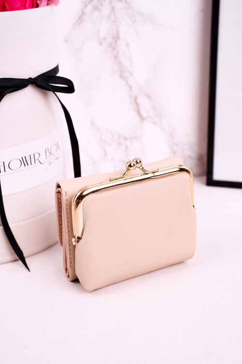 Mały Portfel Damski Zapinany Na Bigiel MILANO Ecru