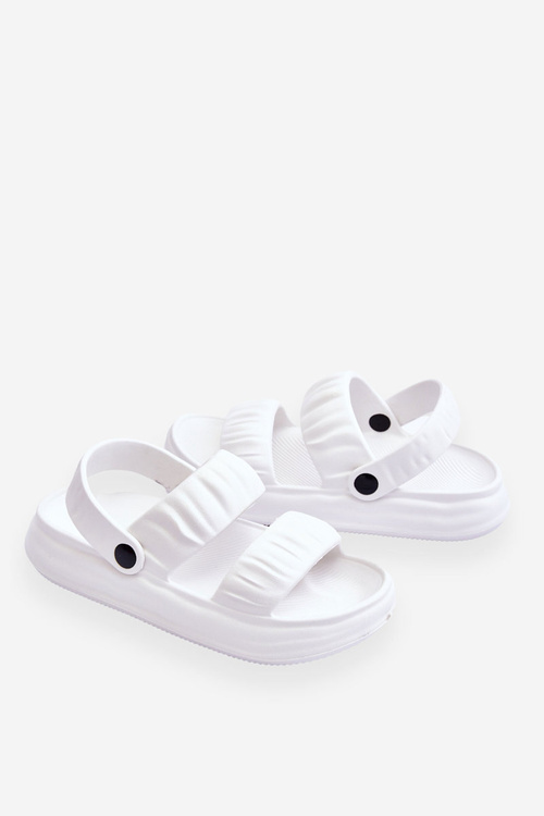 Piankowe Klapki Sandałki Białe Lirell