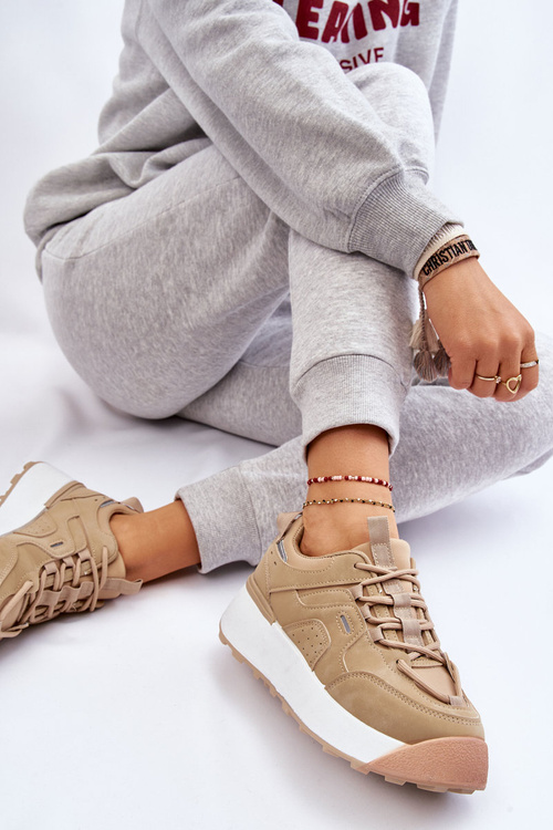 Damskie Buty Sportowe Na Platformie Beżowe Dakari