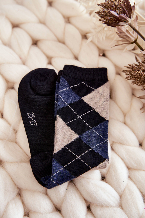 Młodzieżowe Wysokie Skarpety W Kratę 5-Pak Multikolor