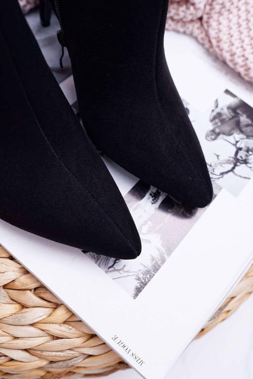 Botki Damskie Na Szpilce Zamszowe Famaq