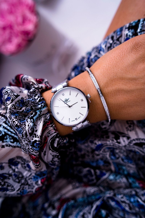 Damski Zegarek Michael John Srebrny Narsen