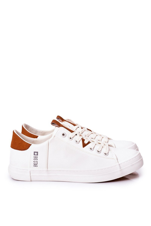 Męskie Skórzane Tenisówki Big Star GG174025 Białe