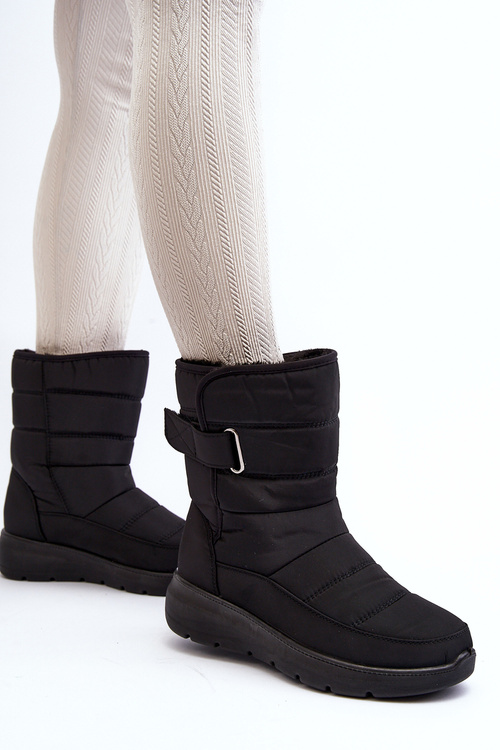 Śniegowce Damskie Na Rzep Ocieplane Czarne Jawora