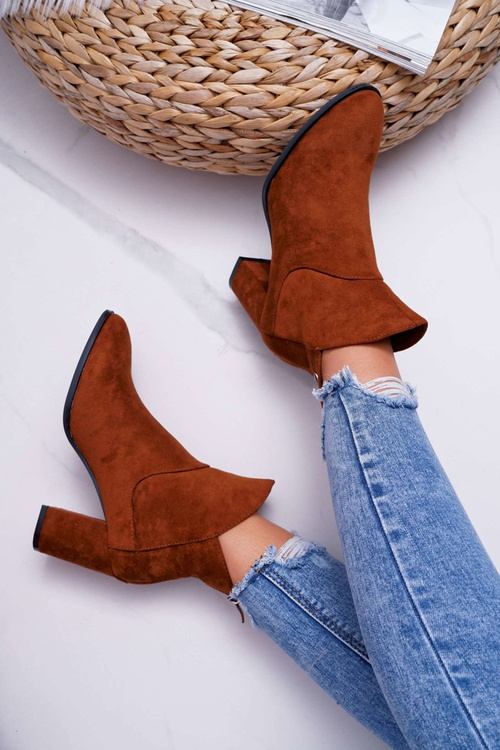 Botki Damskie Na Obcasie Sergio Leone Camel BT525