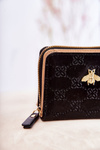 Damski Mały Portfel Z Ozdobą Czarny Sanchos