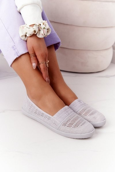 Ażurowe Wsuwane Tenisówki Slip-On Szare Chillout